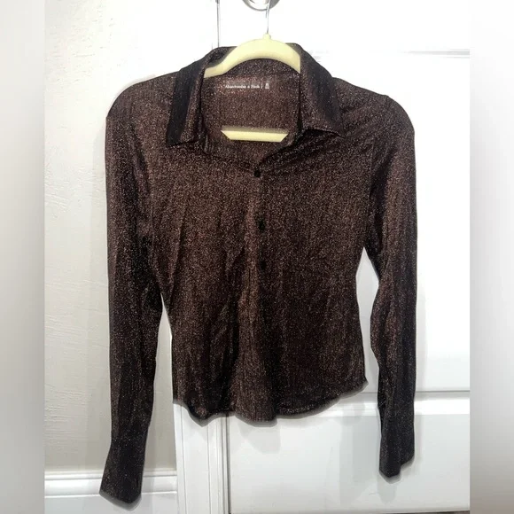 Abercrombie XS Sparkle Button Up Blouse - Picture 1 of 7